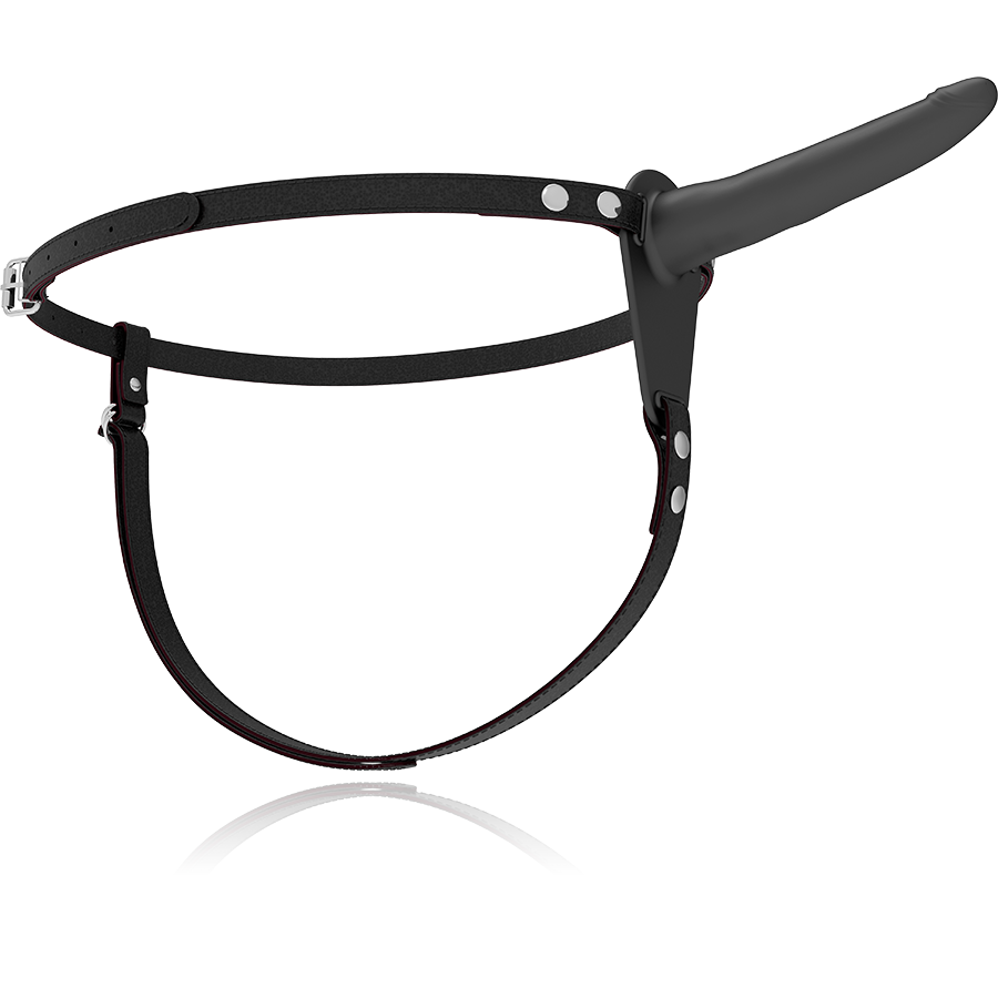 FETYSZYSTYCZNA UPRZĄŻ UMIESZANA - CZARNY SILIKON 15 CM