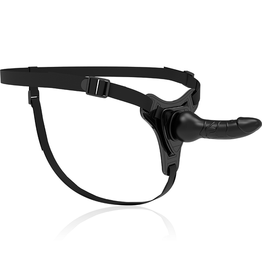 FETYSZYSTYCZNA UPRZĄŻ UMIESZANA - CZARNY SILIKON REALISTYCZNY 16 CM