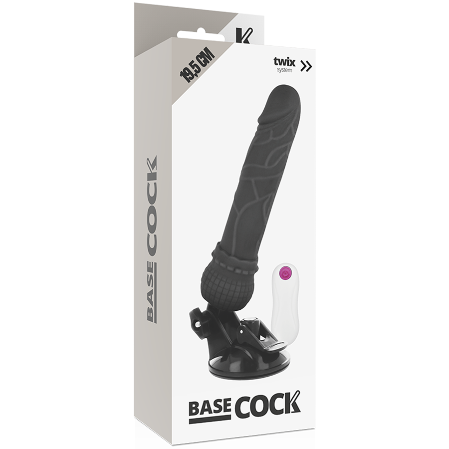 BASECOCK - REALISTYCZNY WIBRATOR Z PILOTEM FLESH 19,5 CM -O- 4 CM