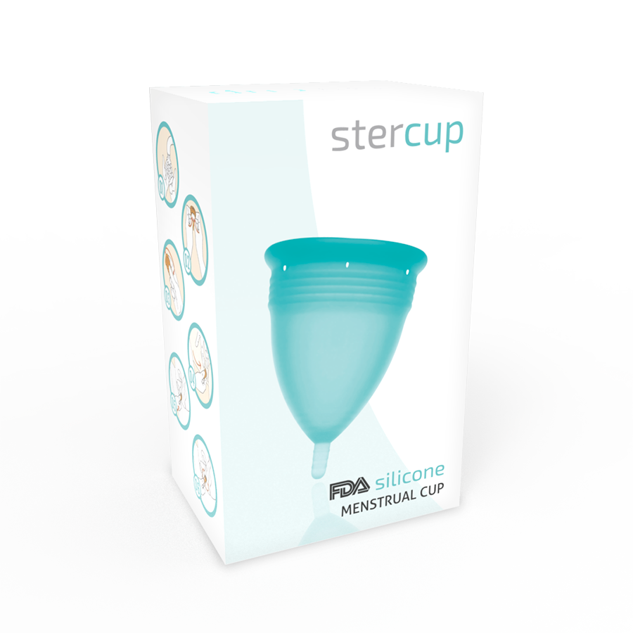STERCUP - silikonowy kubek menstruacyjny FDA w kolorze akwamaryny - rozmiar S