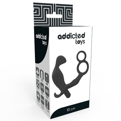 ADDICTED TOYS - KOREK ANALNY Z PODWÓJNYM PENISEM I JĄDRAMI CZARNY
