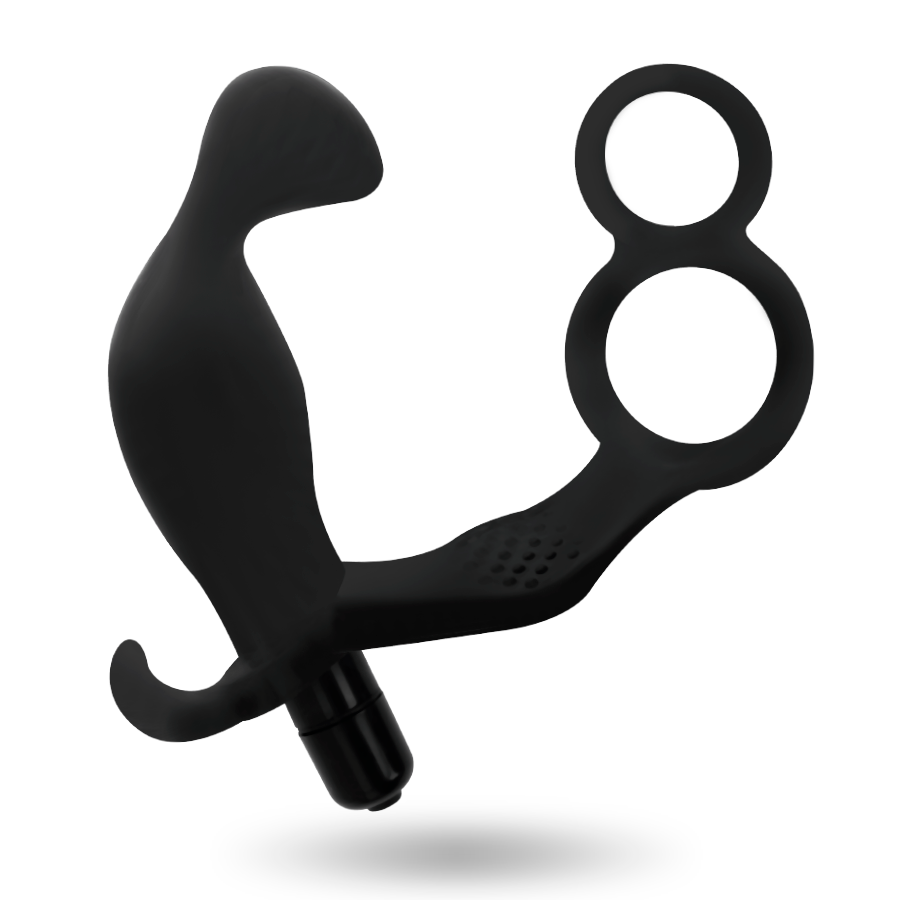 ADDICTED TOYS - KOREK ANALNY Z PODWÓJNYM PENISEM I JĄDRAMI CZARNY