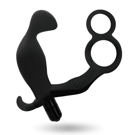 ADDICTED TOYS - KOREK ANALNY Z PODWÓJNYM PENISEM I JĄDRAMI CZARNY