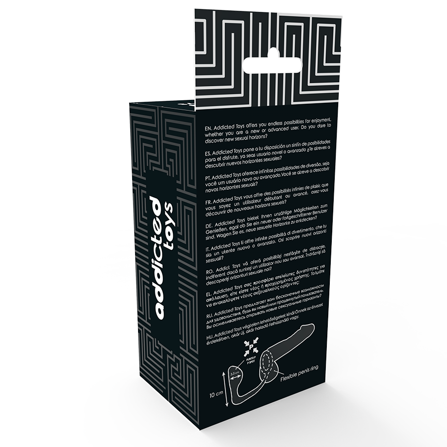 ADDICTED TOYS - KOREK ANALNY Z CZARNYM PIERŚCIENIEM NA PENISA