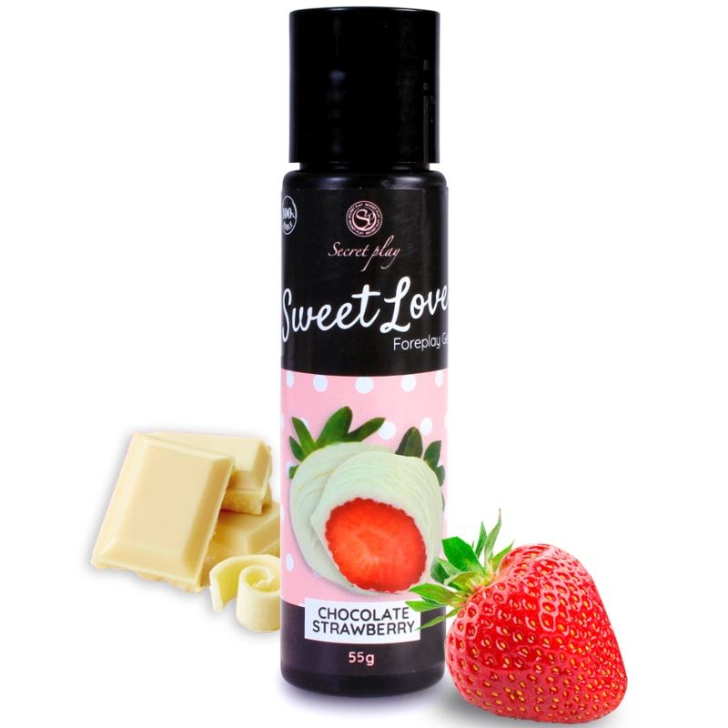 SECRETPLAY - ŻEL SWEET LOVE TRUSKAWKA I BIAŁA CZEKOLADA 60 ML