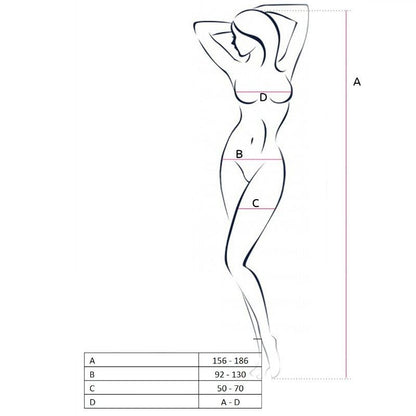 PASSION - KOBIETA BS062 BIAŁY BODYSTOCKING ROZMIAR JEDNORAZOWY