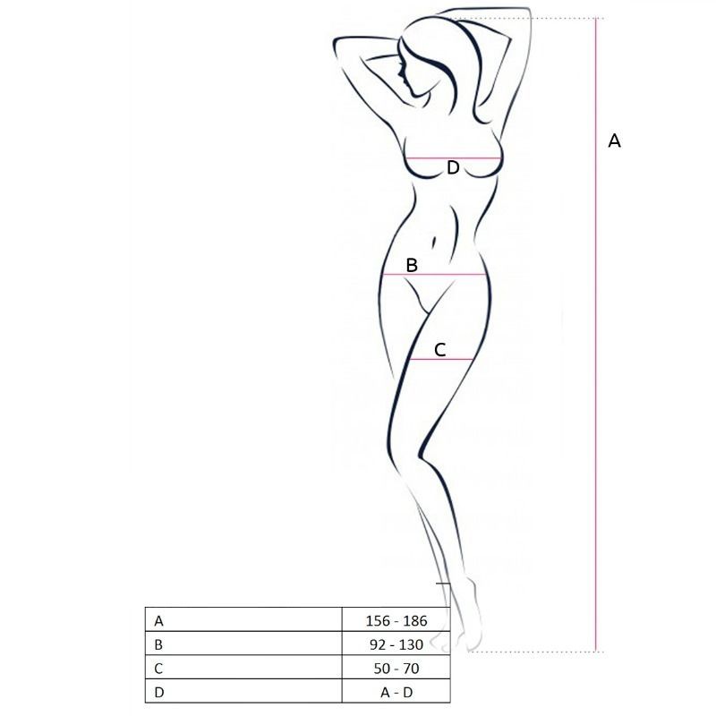 PASSION - KOBIETA BS047 CZARNE BODYSTOCKING ROZMIAR JEDNORAZOWY