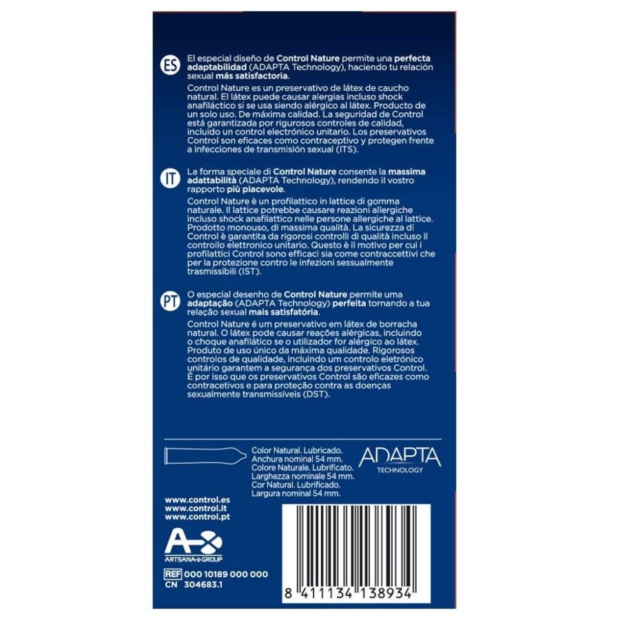 KONTROLA - PREZERWATYWY ADAPTA NATURE 24 SZTUKI