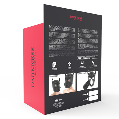 CIEMNOŚĆ - NEOPRENOWA MASKA DLA PSA Z ODEJMOWANYM PYSKIEM L