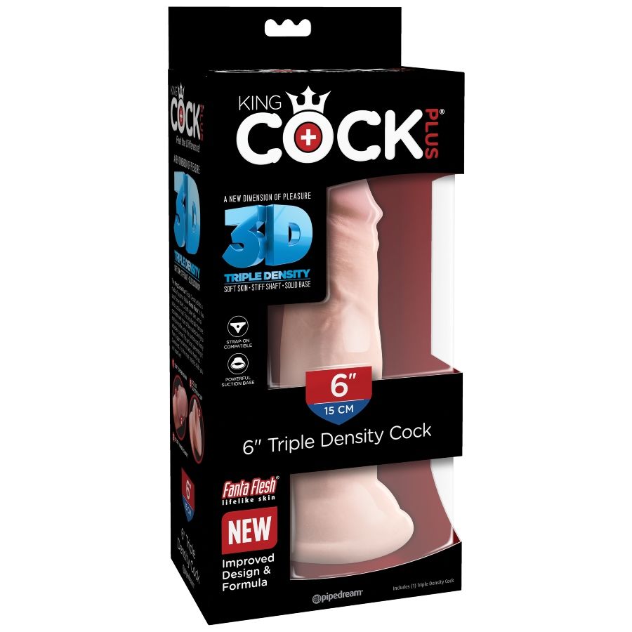 KING COCK - DILDO POTRÓJNEJ GĘSTOŚCI 15 CM