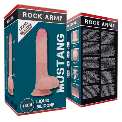 ROCKARMY - PŁYNNY SILIKON PREMIUM MUSTANG REALISTYCZNY 18 CM -O- 4,14 CM
