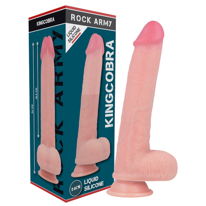ROCKARMY - PŁYNNY SILIKON PREMIUM KINGCOBRA REALISTYCZNY 24 CM -O- 4,77 CM