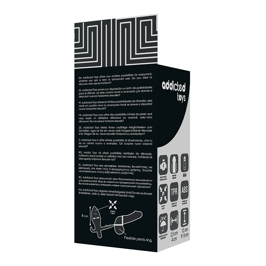 ADDICTED TOYS - KOREK ANALNY Z PODWÓJNYM CZARNYM PIERŚCIENIEM