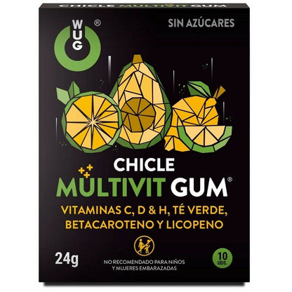 WUG GUM - MULTIVIT WITAMINY C, H, D, BETA-KAROTEN, LIKOPEN I ZIELONA HERBATA 10 SZTUK