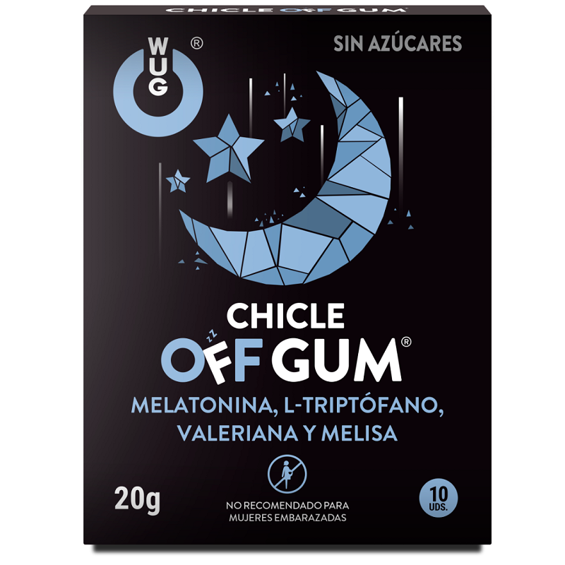 WUG GUM - Z WALERIANĄ, TRYPTOFANEM, MELISĄ CYTRYNOWĄ I MELATONINĄ 10 JEDNOSTEK
