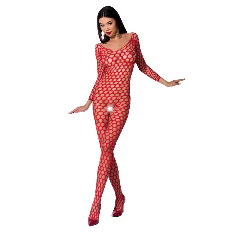 PASSION - KOBIETA BS077 BODYSTOCKING ROZMIAR JEDNORAZOWY CZARNY