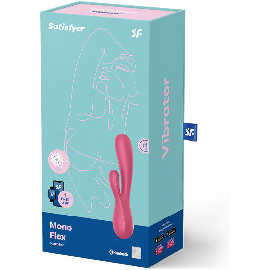 SATISFYER - MONO FLEX CZERWONY Z APLIKACJĄ