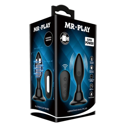 MR PLAY - KOREK ANALNY Z WIBRACJĄ CZARNY PILOT