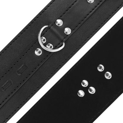 CIEMNOŚĆ - CZARNE SKÓRZANE KAJDANKI