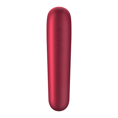 SATISFYER - DUAL LOVE WIBRATOR I SSAK Z PULSUJĄCYM POWIETRZEM CZERWONY