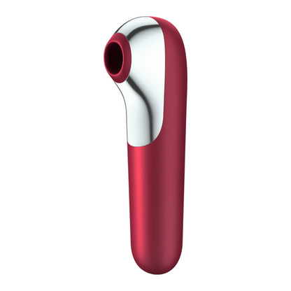 SATISFYER - DUAL LOVE WIBRATOR I SSAK Z PULSUJĄCYM POWIETRZEM CZERWONY
