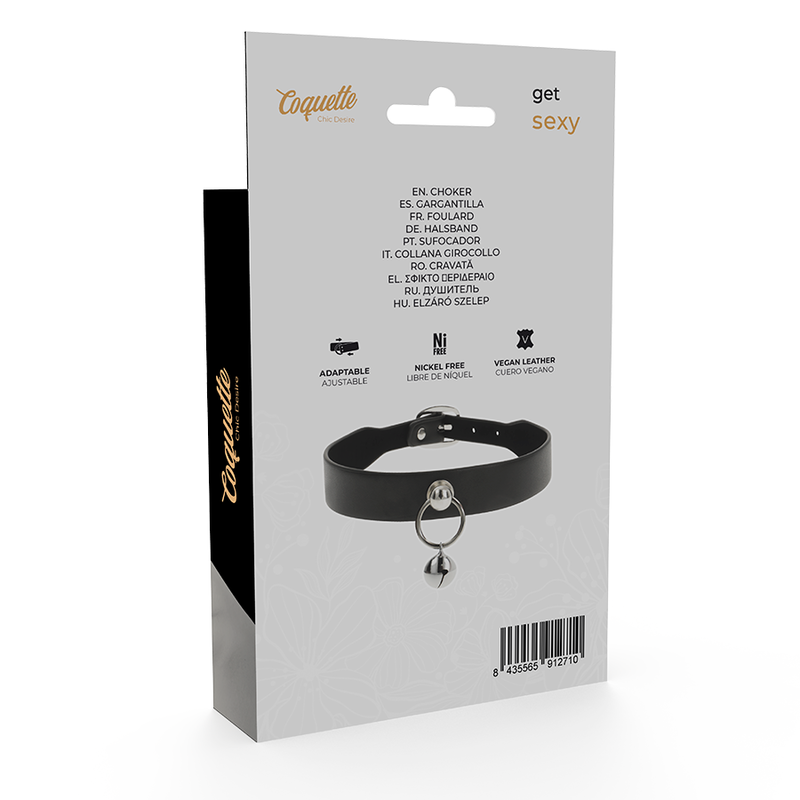 COQUETTE CHIC DESIRE - NASZYJNIK Z WEGAŃSKIEJ SKÓRY, DAMSKI AKCESORIA, GRZECHOTKA/KOŁNIERZ