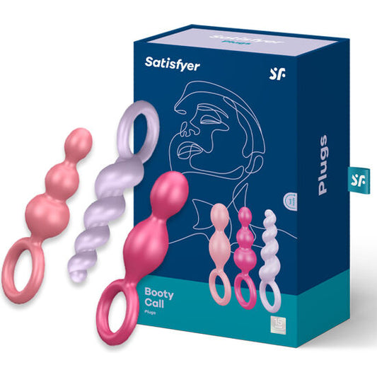 SATISFYER - ZESTAW ZATYCZEK ANALNYCH 3 SZT. TRÓJKOLOROWY