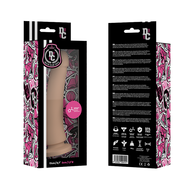 DELTA CLUB - ZABAWKI DILDO NATURALNY SILIKON MEDYCZNY 17 CM -O- 3 CM
