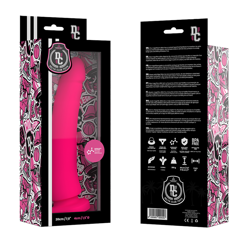 DELTA CLUB - ZABAWKI RÓŻOWY DILDO MEDYCZNE SILIKONOWE 20 CM -O- 4 CM