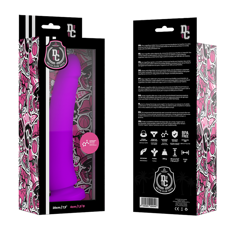 DELTA CLUB - ZABAWKI LILAC DILDO MEDYCZNE SILIKONOWE 20 CM -O- 4 CM