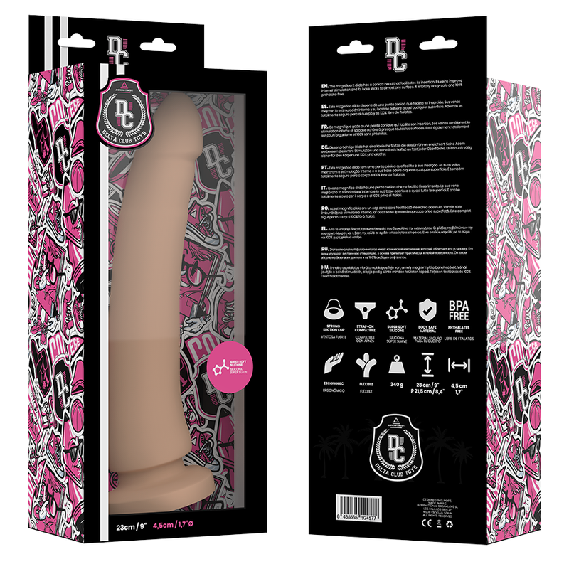 DELTA CLUB - ZABAWKI NATURALNE DILDO SILIKON MEDYCZNY 23 CM -O- 4,5 CM