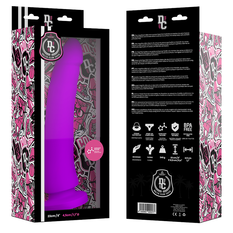 DELTA CLUB - ZABAWKI LILAC DILDO MEDYCZNE SILIKONOWE 23 CM -O- 4,5 CM