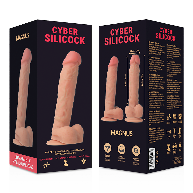 CYBER SILICOCK - ULTRA REALISTYCZNY MIĘKKI PŁYNNY SILIKONOWY DONG 20,5 CM -O- 4,1 CM