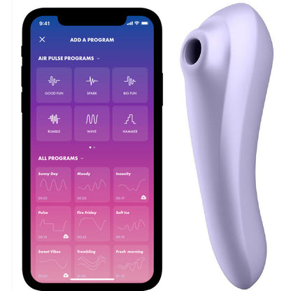 SATISFYER - PODWÓJNY PRZYJEMNY WIBRATOR Z pulsującym powietrzem, MAUVE