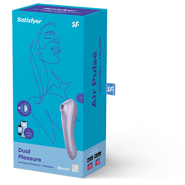 SATISFYER - PODWÓJNY PRZYJEMNY WIBRATOR Z pulsującym powietrzem, MAUVE
