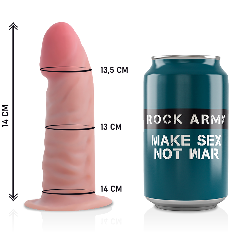 ROCKARMY - UPRZĄŻ + PODWÓJNA GĘSTOŚĆ TYGRYS REALISTYCZNY DILDO 14 CM -O- 4,46 CM