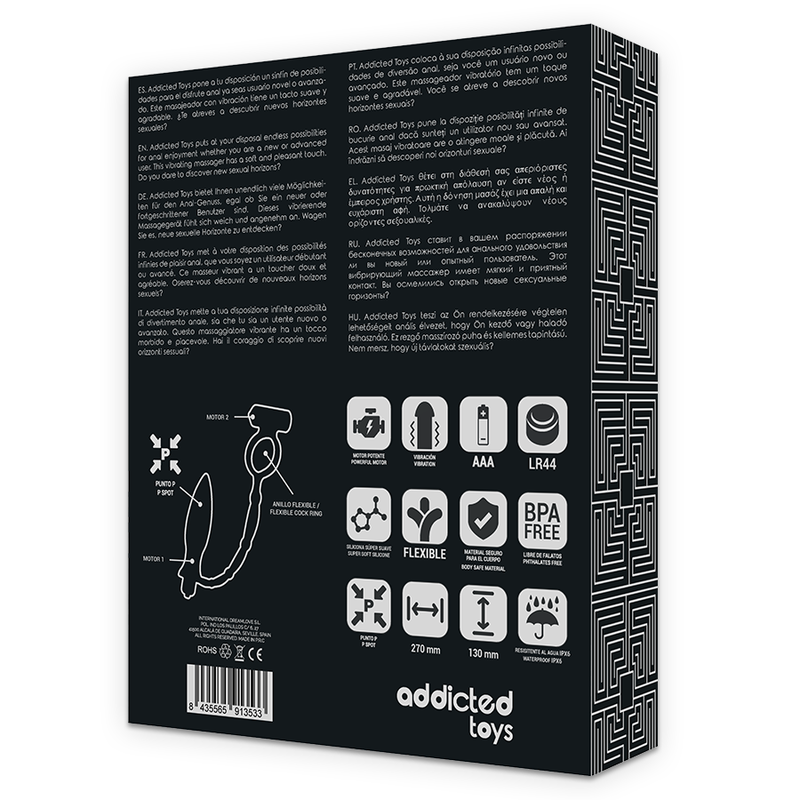 ADDICTED TOYS - KOREK ANALNY Z PIERŚCIENIEM WIBRACYJNYM