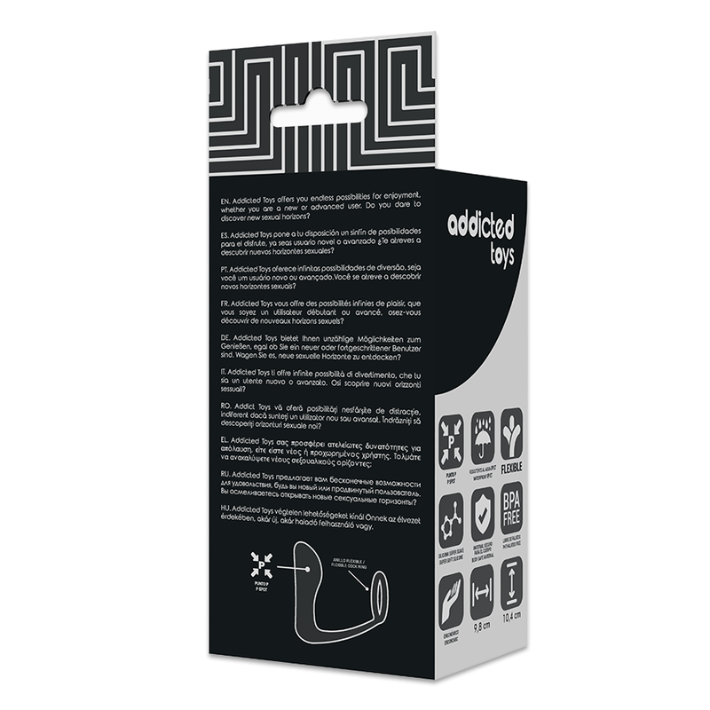 ADDICTED TOYS - KOREK ANALNY Z CZARNYM SILIKONOWYM PIERŚCIENIEM