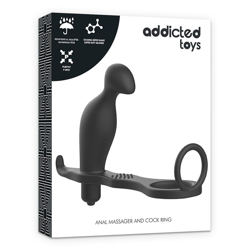 ADDICTED TOYS - KOREK ANALNY Z CZARNYM SILIKONOWYM PIERŚCIENIEM 12 CM