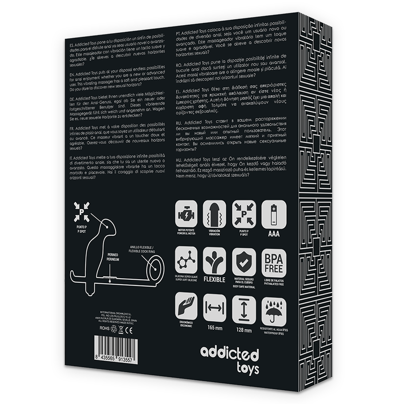 ADDICTED TOYS - KOREK ANALNY Z CZARNYM SILIKONOWYM PIERŚCIENIEM 12 CM