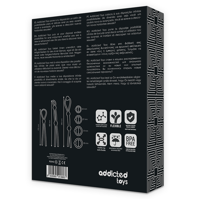 ADDICTED TOYS - ZESTAW 7 SZTUK ELASTYCZNYCH SILIKONOWYCH PIERŚCIENI NA PENISA